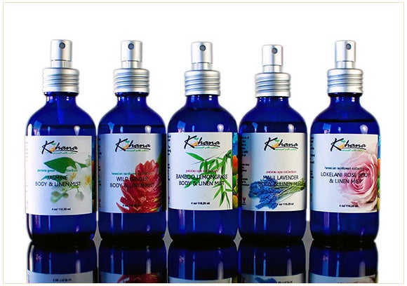 「リネンミスト」（左から）ジャスミン、ワイルドジンジャー、バンブーレモングラス、ラベンダー、ローズ