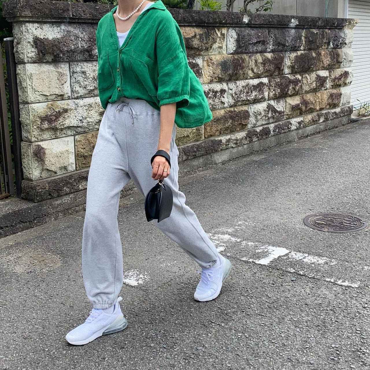 驚きの安さ モガ オフホワイト キレイめパンツ センタープレス ストレッチパンツ スラックス