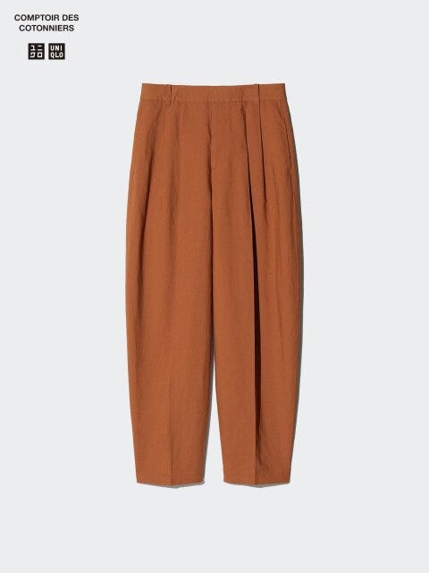 ユニクロ リネンブレンドバレルレッグパンツ ユニクロのリネンブレンドバレルレッグパンツ