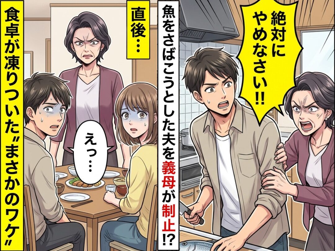 「絶対にやめなさい！」魚をさばこうとした夫を義母が制止！？⇒直後、食卓が凍りついた“まさかのワケ”