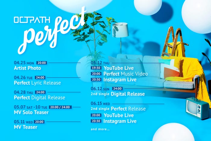 OCTPATH 2nd single「Perfect」プロモーションスケジュール画像 (提供写真)