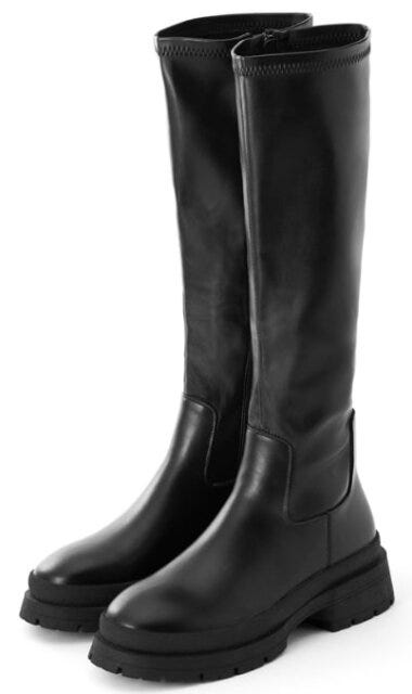 GRL　モノトーン　今っぽ脚出し　スタイルアップ　asuka　イラスト　タンクソールロングブーツ