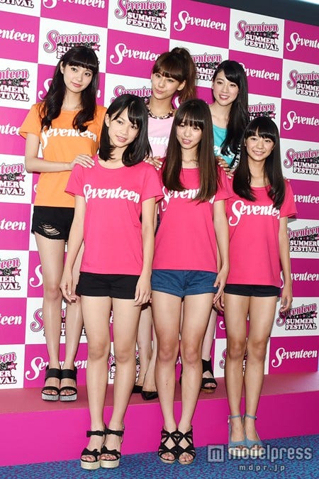 (上段左より)新川優愛、西内まりや、三吉彩花(下段左より)樫本琳花、横田真悠、川津明日香