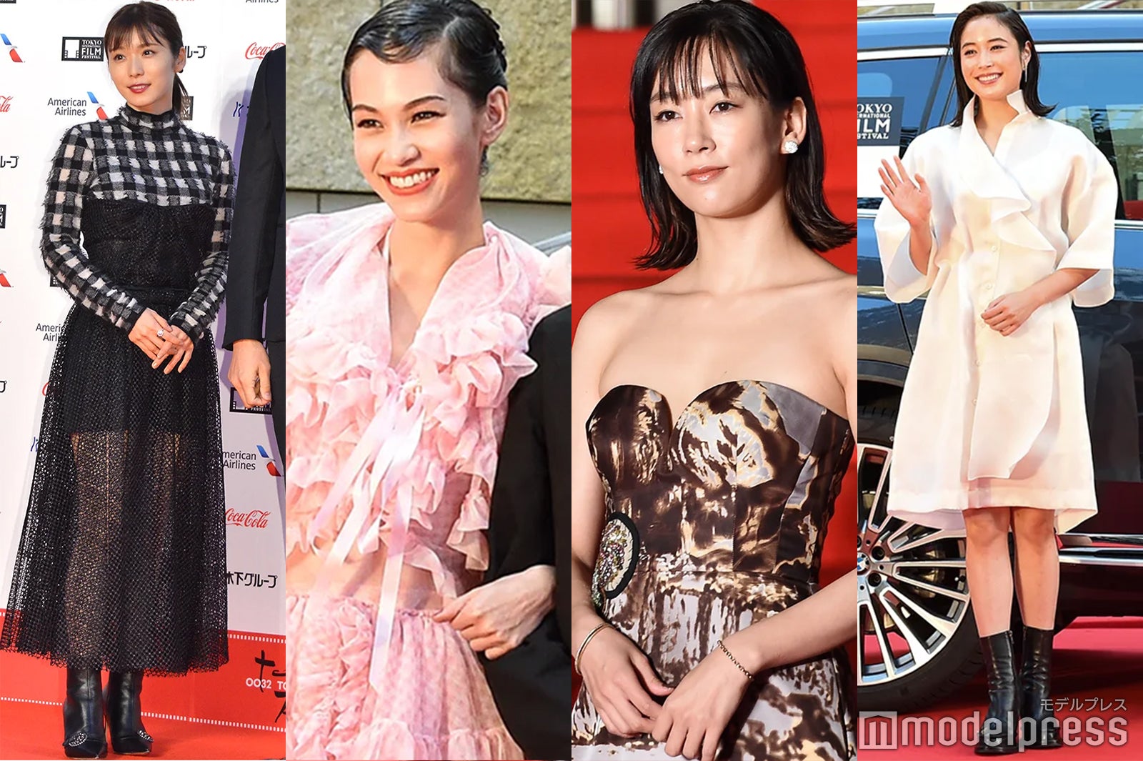 水川あさみ・水原希子・広瀬アリスら華やかドレスアップ 胸元・背中大胆披露、ヌーディーカラー…トレンド着こなしに注目＜第32回東京国際映画祭＞