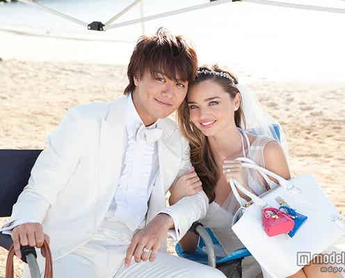 EXILE・TAKAHIRO×ミランダ・カー、初キスシーン披露 タキシード&ドレス姿で“最高の瞬間”を表現
