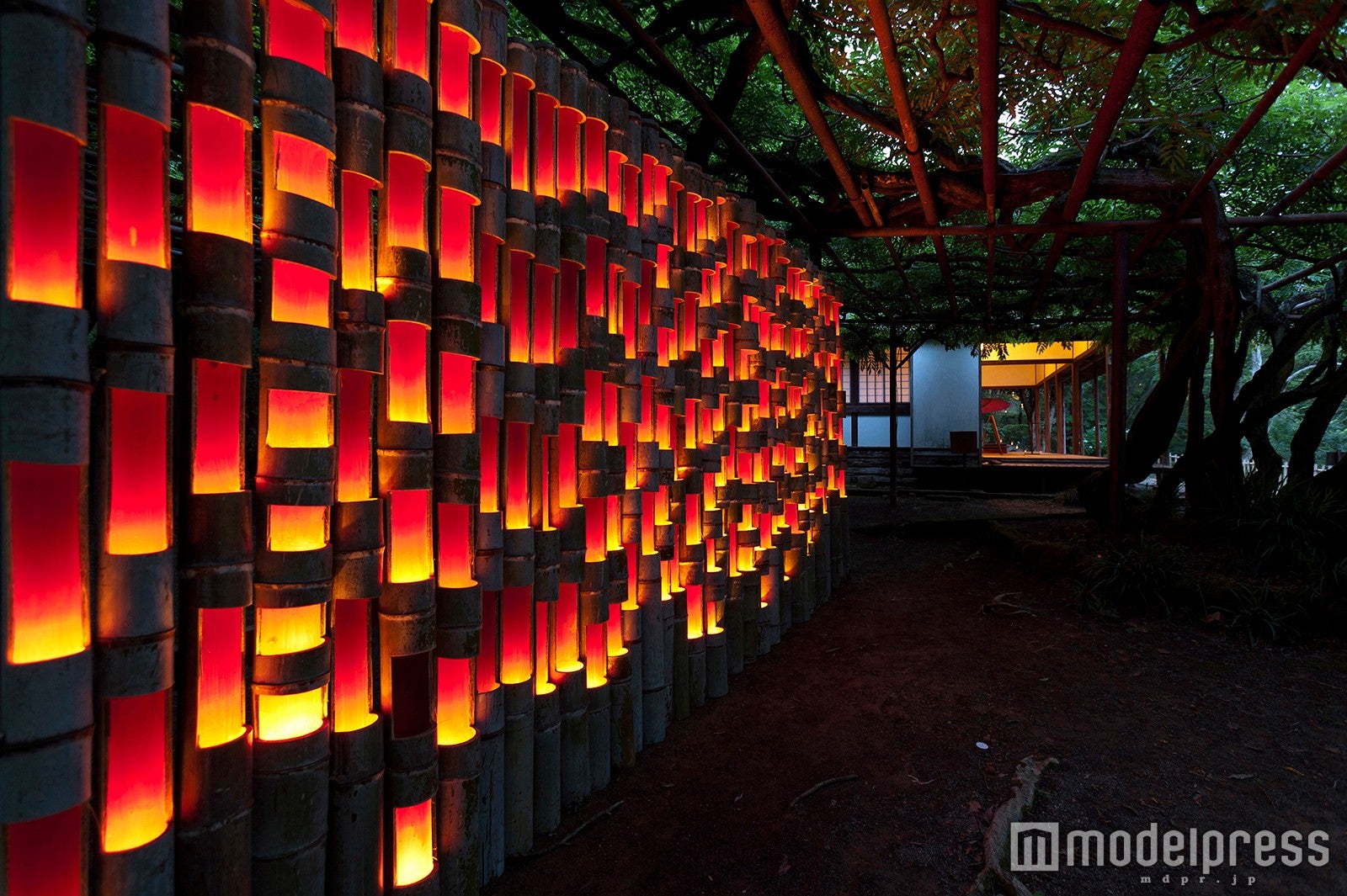 竹を用いたアート／画像提供：御船山観光ホテル