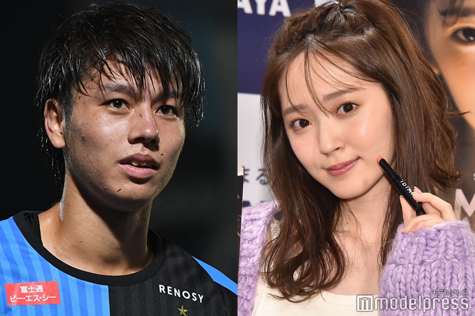 田中碧選手／Photo by Getty Images、鈴木愛理（C）モデルプレス