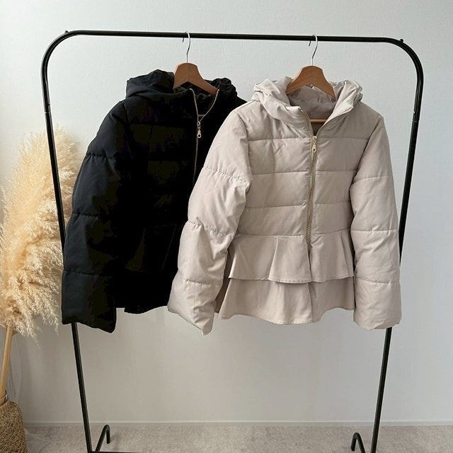 しまむらmisatoコラボのペプラム中綿ジャケット