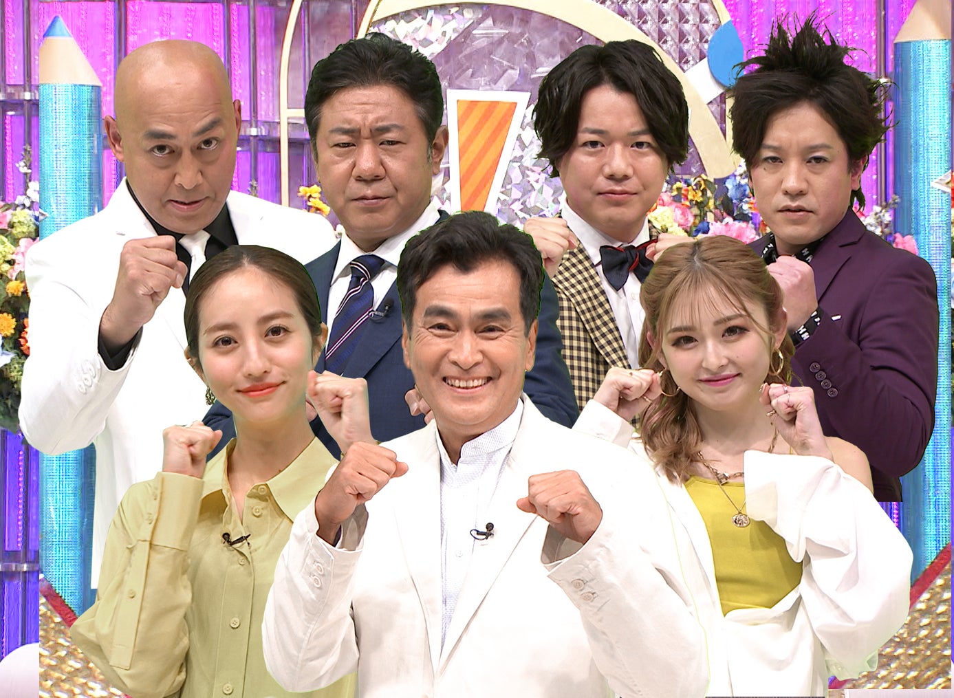 （上段左から）錦鯉、ぺこぱ（下段左から）堀田茜、石原良純、ゆうちゃみ（C）日本テレビ