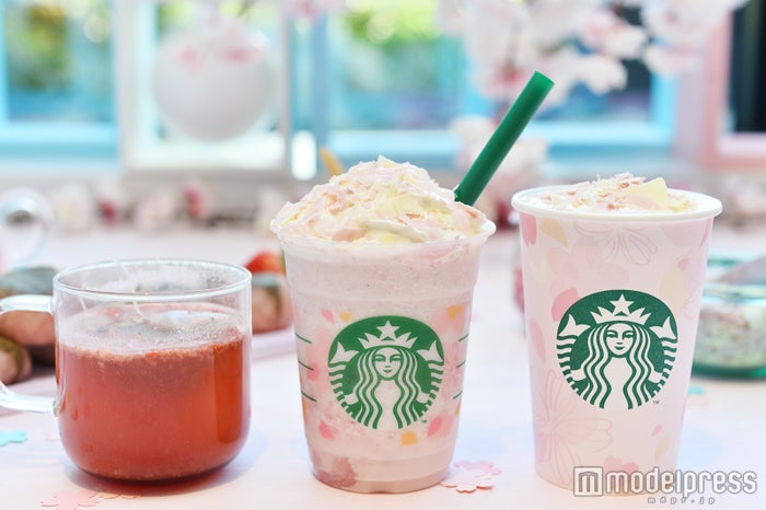 スタバ さくらドリンクが 最強ビジュアル 華やかピンク もちもちソースで春気分 試飲レポ モデルプレス