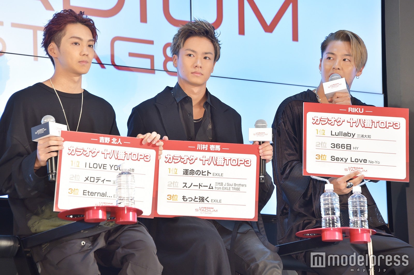左から：吉野北人、川村壱馬、RIKU （C）モデルプレス