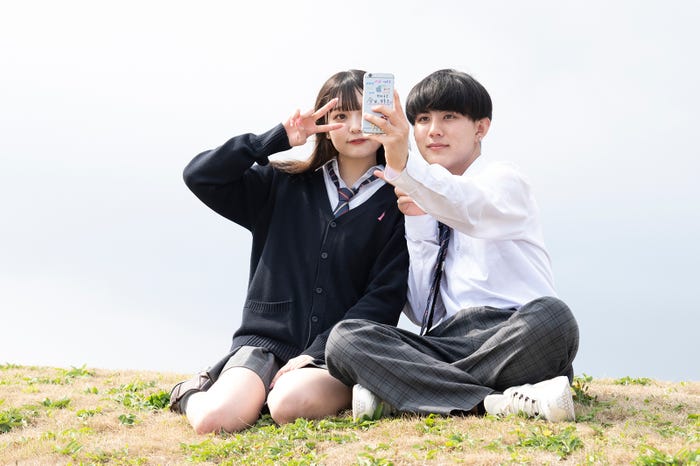 みゆ、ひかる「今日、好きになりました。-春桜編-」第1話より(C)AbemaTV, Inc.