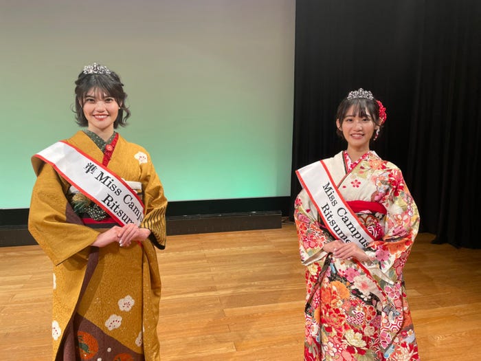 「ミスキャンパス立命館2020」準グランプリ・追田菜々花さん、グランプリ・仲間由依さん(提供写真)