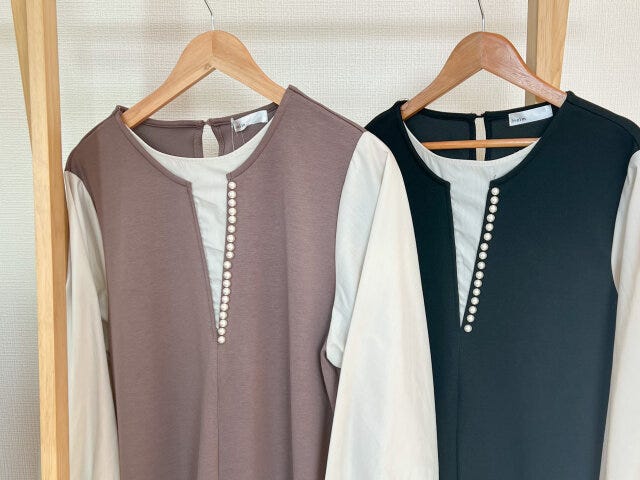 しまむら　ワンピース　パール