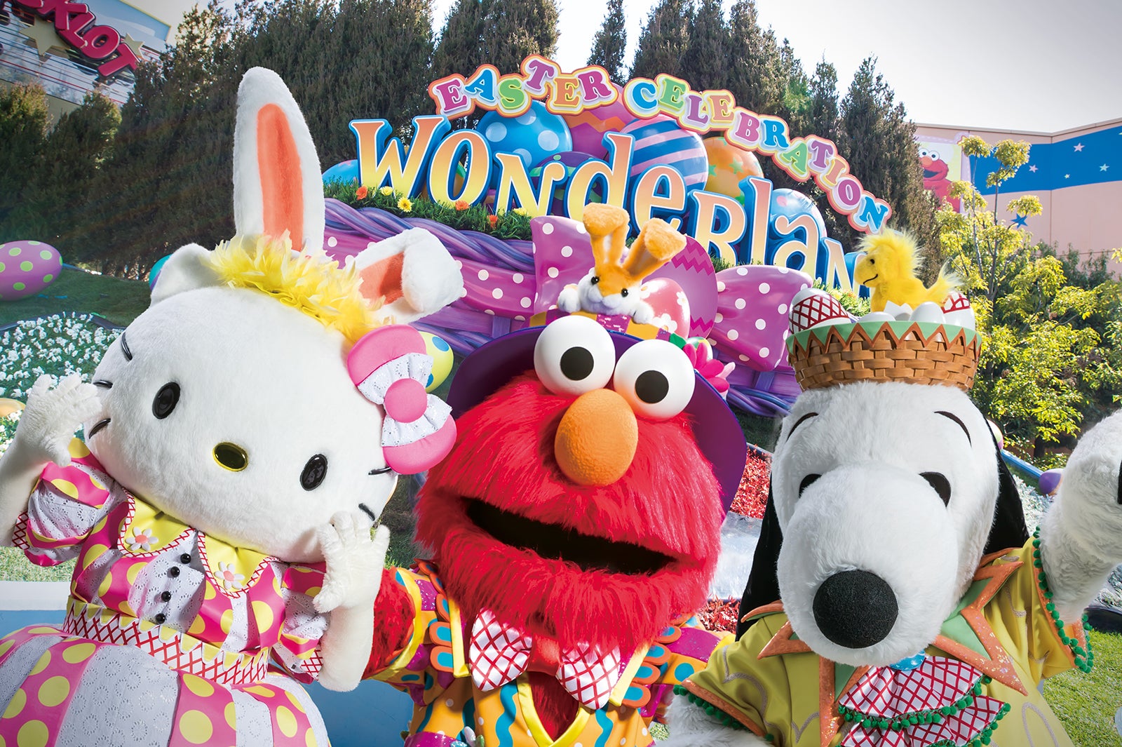 ユニバーサル・ワンダーランドの仲間たちもイースタームードでお出迎え／画像提供：ユニバーサル・スタジオ・ジャパン