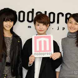 モデルプレス編集部に訪問してくれた生見愛瑠さん、塗木莉緒さん、涼海花音さん