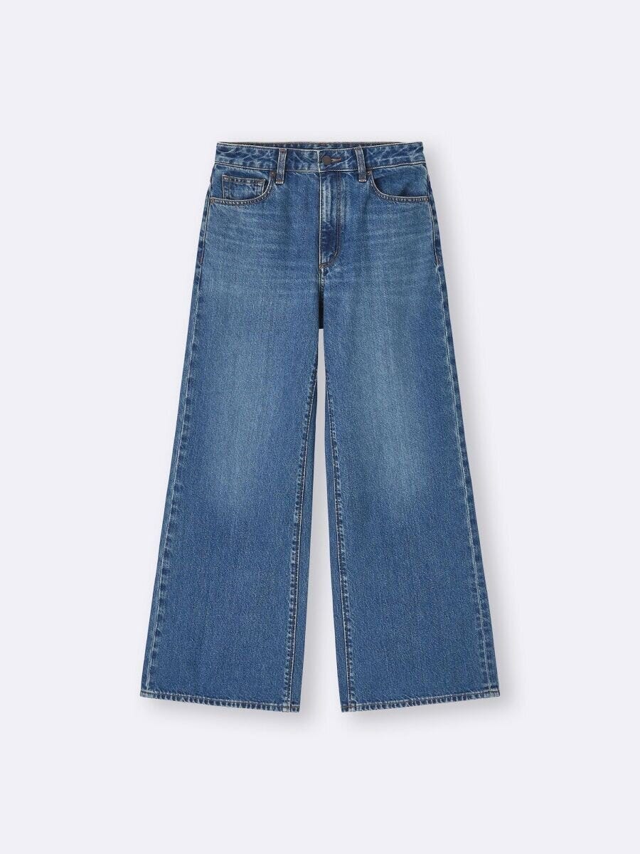 2026gu春大人女子おすすめデニムバギーフレアジーンズ
