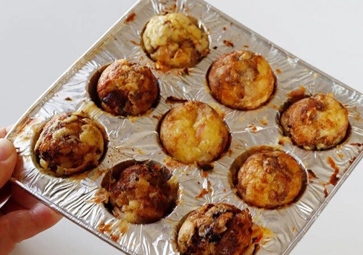 ダイソー　アルミプレート（たこ焼き用、9穴）　使用例