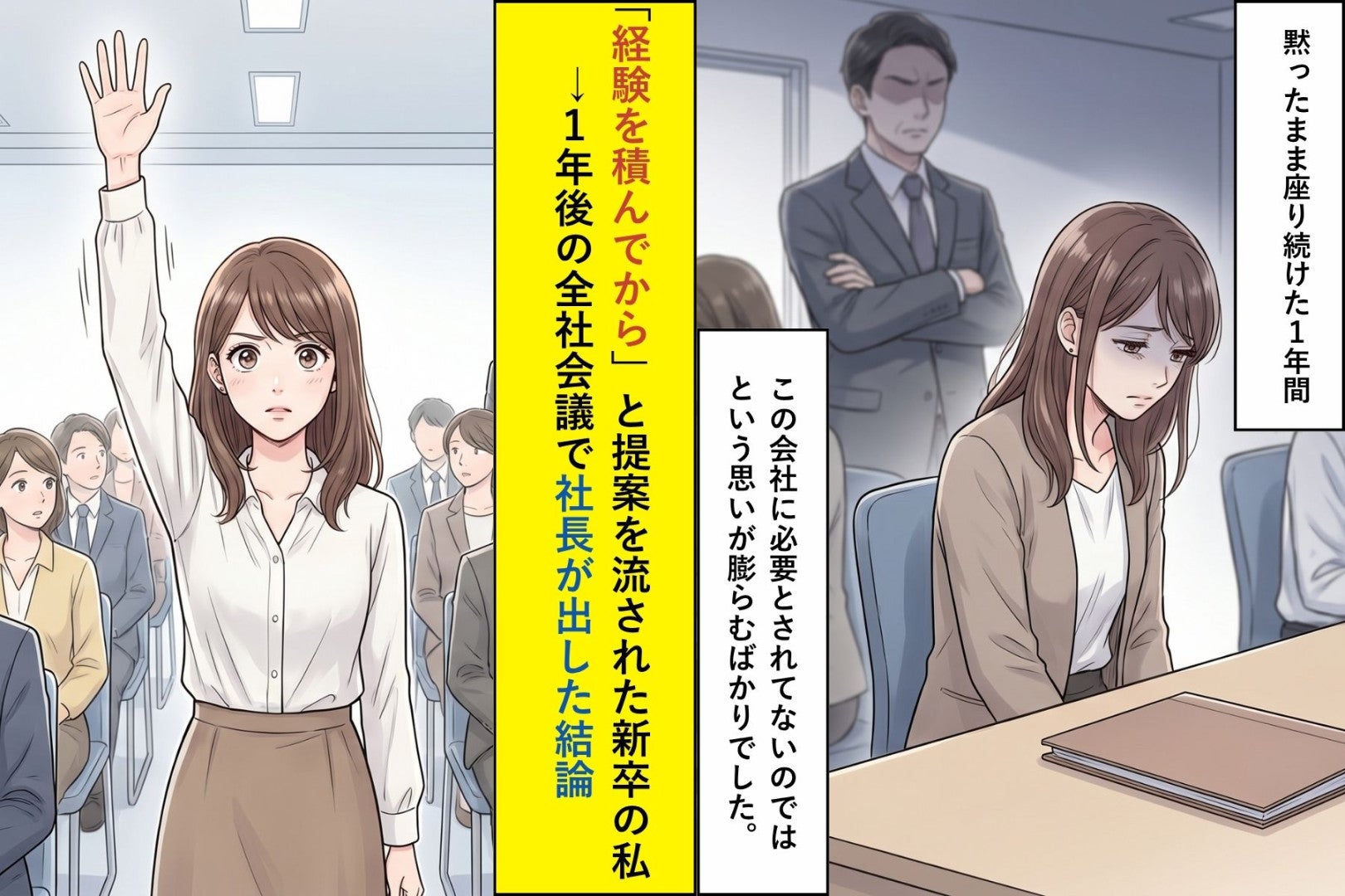 「経験を積んでから」と提案を流された新卒の私→1年後の全社会議で社長が出した結論