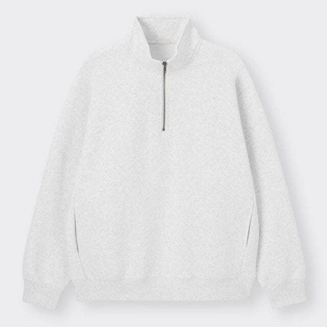GU ベスト×ハーフジップ 今っぽコーデ フェミニンカジュアル EccO イラスト GU ベスト×ハーフジップ 今っぽコーデ フェミニンカジュアル EccO イラスト ヘビーウェイトスウェットハーフジッププルオーバー