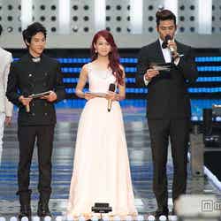 「K-POP　DREAM　CONCERT　2012」司会者　左からシワン（ZE：A）、スンヨン（KARA）、テギョン（2PM）