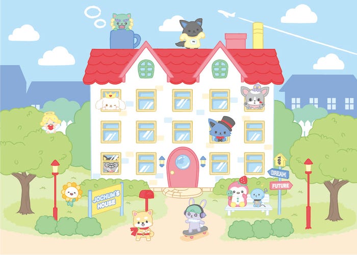 「JOCHUM」のシェアハウス(C)’22 SANRIO 著作(株)サンリオ (C)LAPONE ENTERTAINMENT