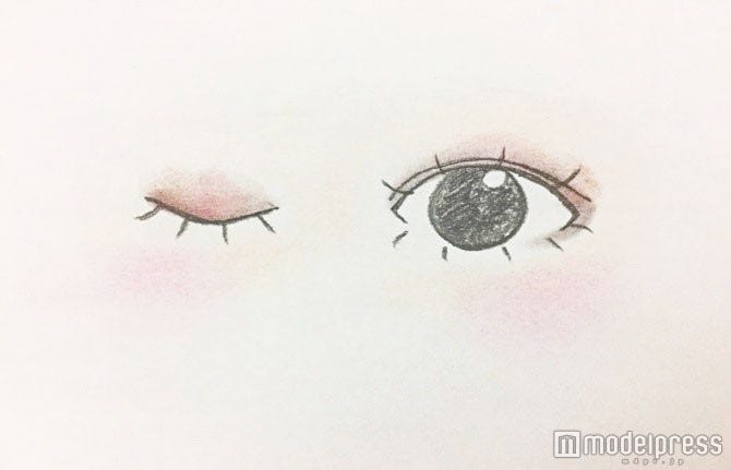 派手見えしちゃう二重さんにピッタリな塗り方は?/イラスト:Cecil Inoue(C)モデルプレス