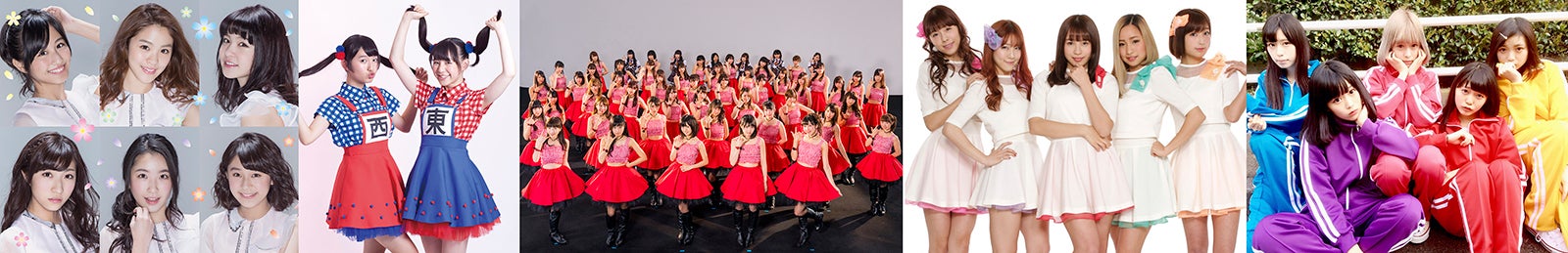 ゲスト出演者（左から）La PomPon、生ハムと焼うどん、バクステ外神田一丁目、Chu-Z、まねきケチャ