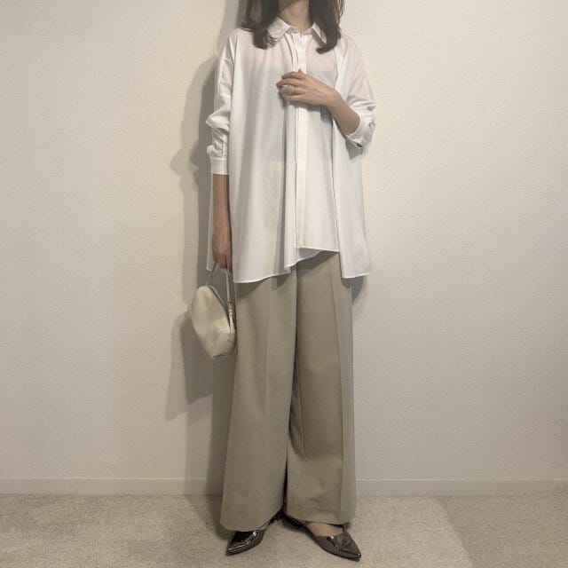 ワイドパンツ合わせで、ゆるっと今っぽく