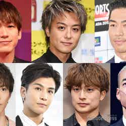 （左上から時計回りに）NAOTO、TAKAHIRO、AKIRA、関口メンディー、白濱亜嵐、岩田剛典、佐藤大樹 （C）モデルプレス