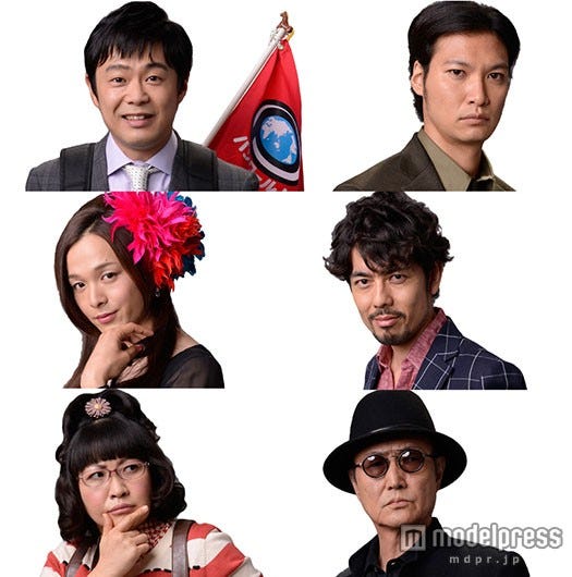 (左上から時計回りに)尾上寛之、青木崇高、山中崇史、石橋蓮司、野口かおる、中村倫也