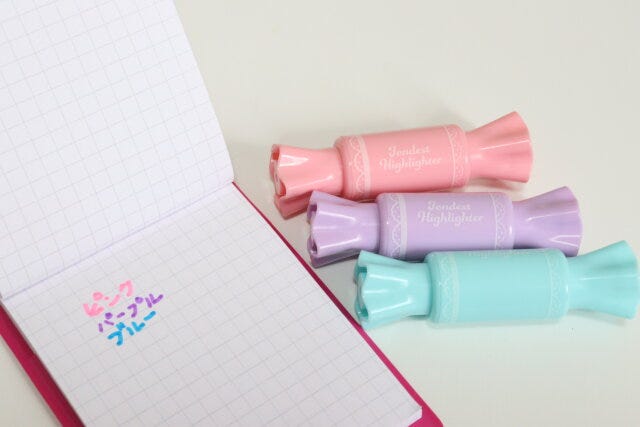 ダイソー 蛍光ペン(キャンディー、ツイン、3本) 発色 色味 ダイソー 蛍光ペン(キャンディー、ツイン、3本) 発色 色味