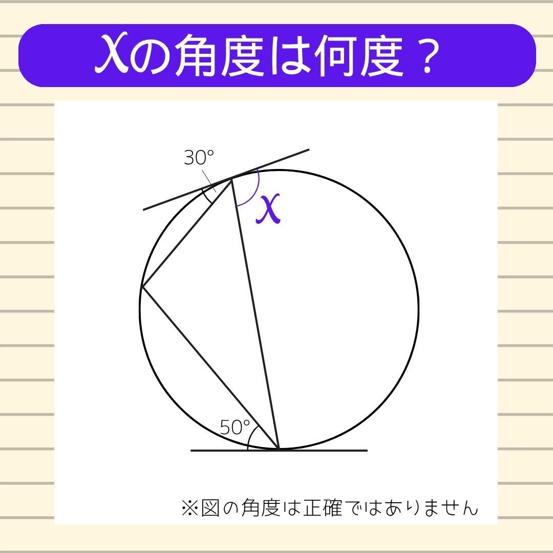 【角度当てクイズ Vol.2508】xの角度は何度？