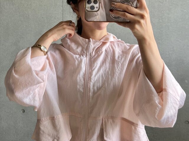 GU　シアー　パーカ　襟