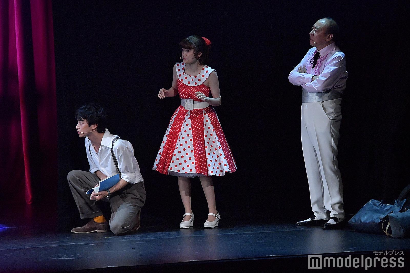 井澤巧麻、樋口日奈、モト冬樹「日劇前で逢いましょう」ゲネプロより（C）モデルプレス