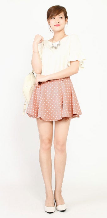 裾レースリボンデザインキュロットパンツ「salus」990円（税込）