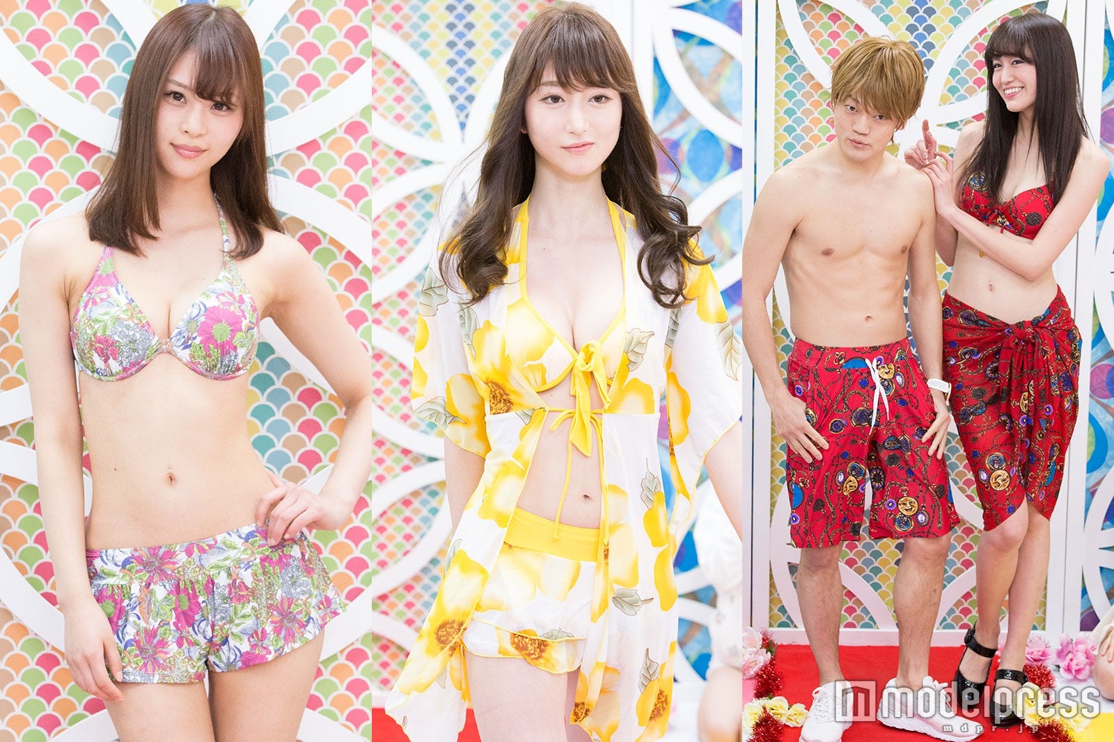 谷間くっきり華やかビキニで美女集結！“カップル水着”も＜深夜トレンド水着ファッションショー＞