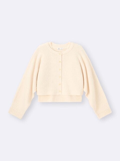 2025gu冬値下げパフニット2ピースカーディガン