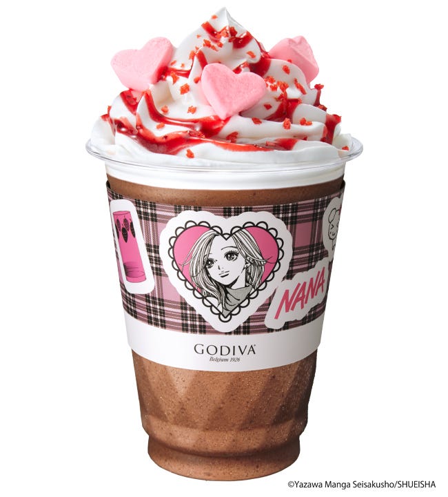ゴディバ×NANA ミルクチョコレート ストロベリー ショコリキサー レギュラーサイズ 870円/ラージサイズ 980円(提供写真)