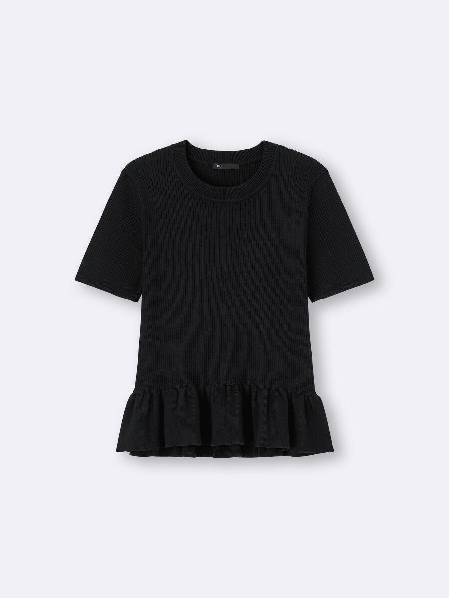 2026gu夏大人女性おすすめペプラムニットプルオーバー