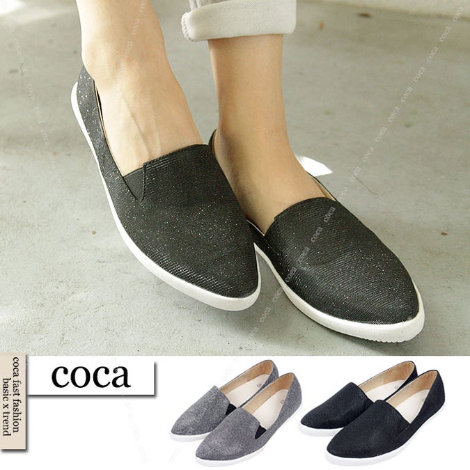 ラメグリッターとんがりスリッポン「coca」2,490円(税込)