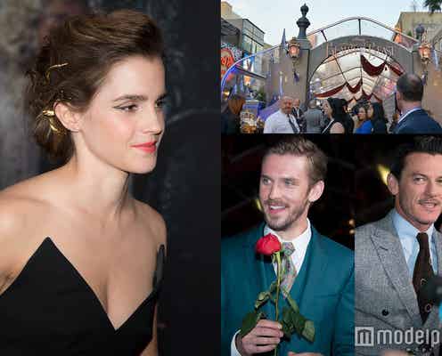 “ベル”エマ・ワトソン、胸元&背中ざっくりドレスで登場 ディズニー実写版「美女と野獣」イケメンキャストも集結の豪華ワールドプレミア現地レポ