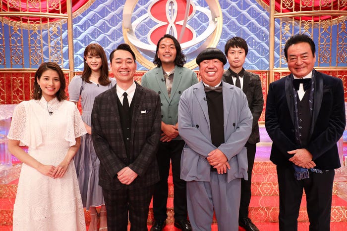 (上段左から)高橋ひかる、盛山晋太郎、リリー(下段左から)永島優美アナ、設楽統、日村勇紀、高橋英樹(C)フジテレビ