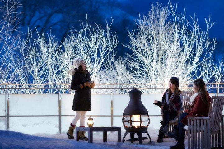 霧氷が輝くライトアップ／画像提供：星野リゾート