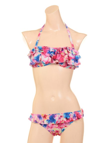 フラワープリント 3段フリル バンドゥブラ「Swimwear Collection」14,580円(税込)
