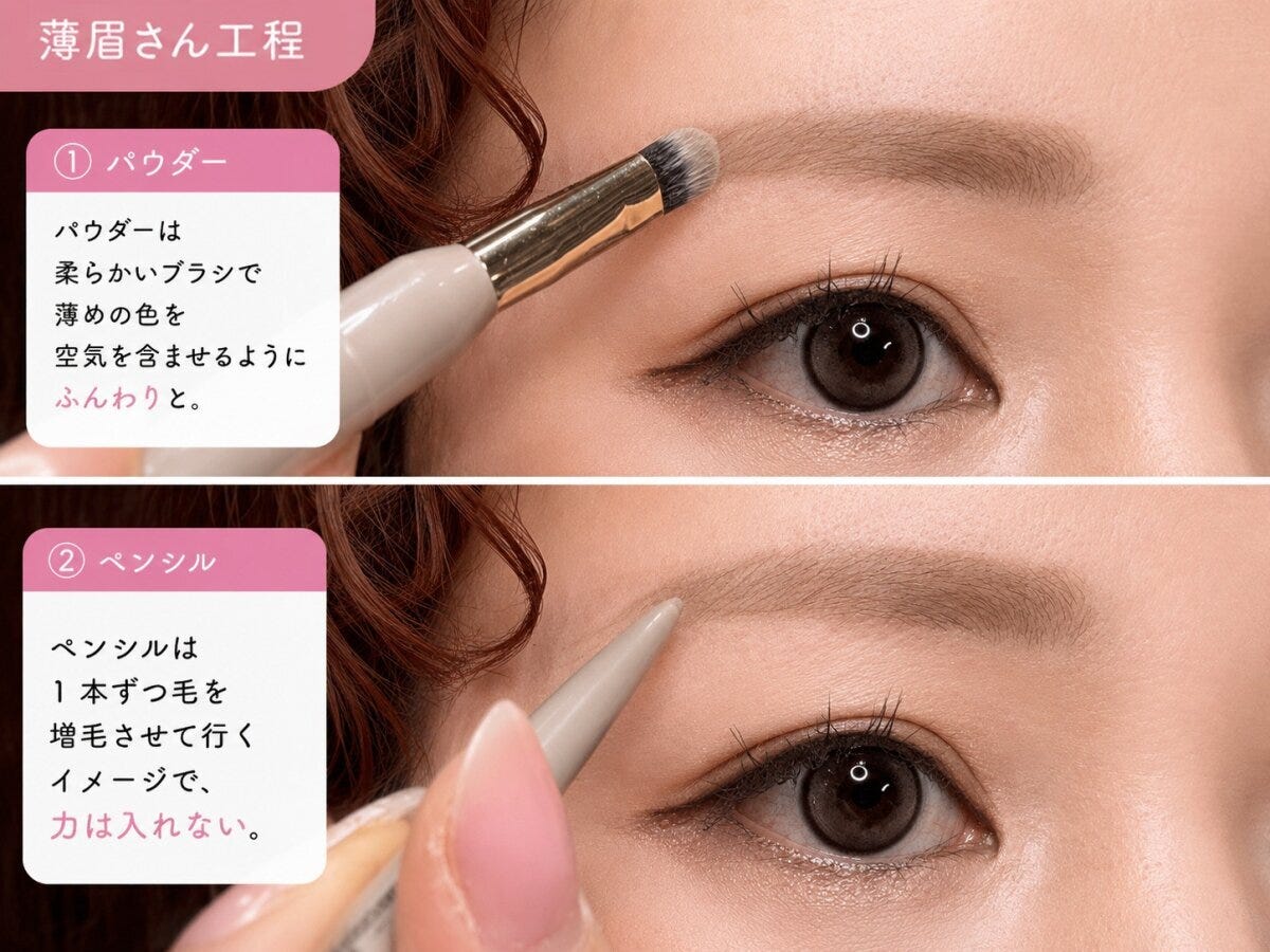 アイブロウリスト ARISA 眉の薄い人・濃い人それぞれの正解眉メイクマニュアル 薄眉さんOK例
