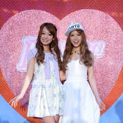 左から:西川瑞希、舟山久美子/「LaLa Popteen Land」のオープン記念イベントにて