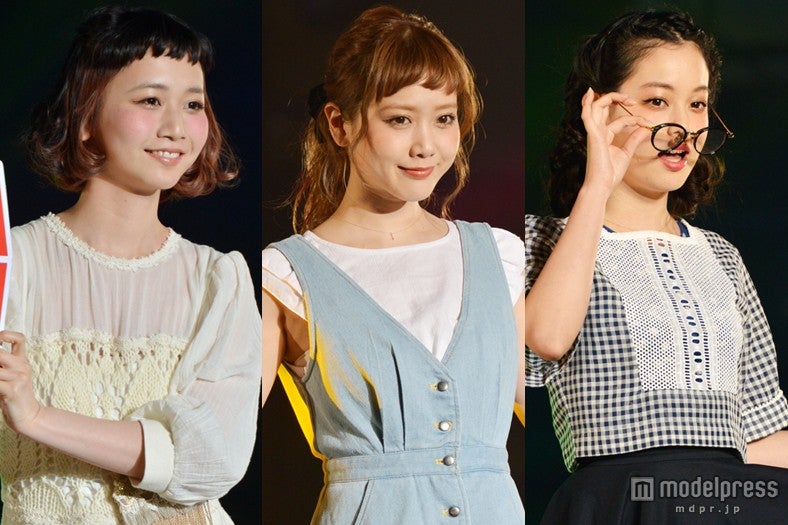 （左より）三戸なつめ、田中里奈、青柳文子