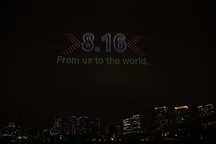 ドローンショーの様子(提供写真)