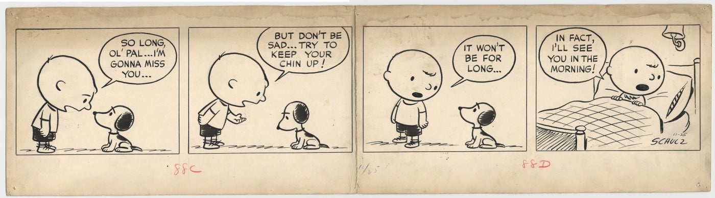「ピーナッツ」原画 1950年11月25日 （C）Peanuts Worldwide LLC